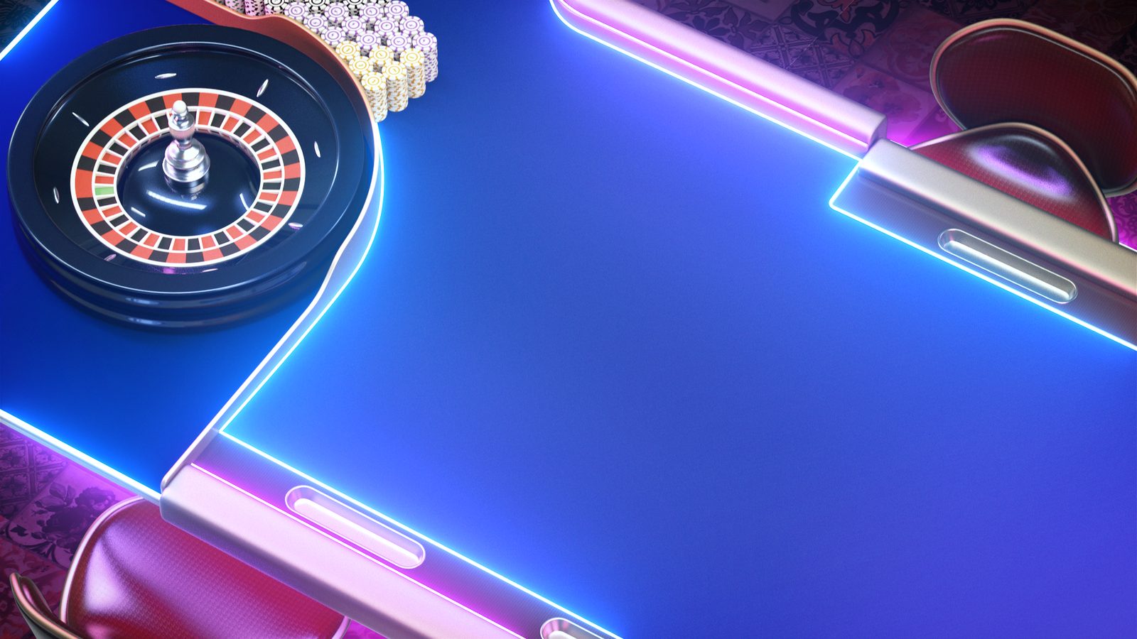 LED roulette table — 3D render